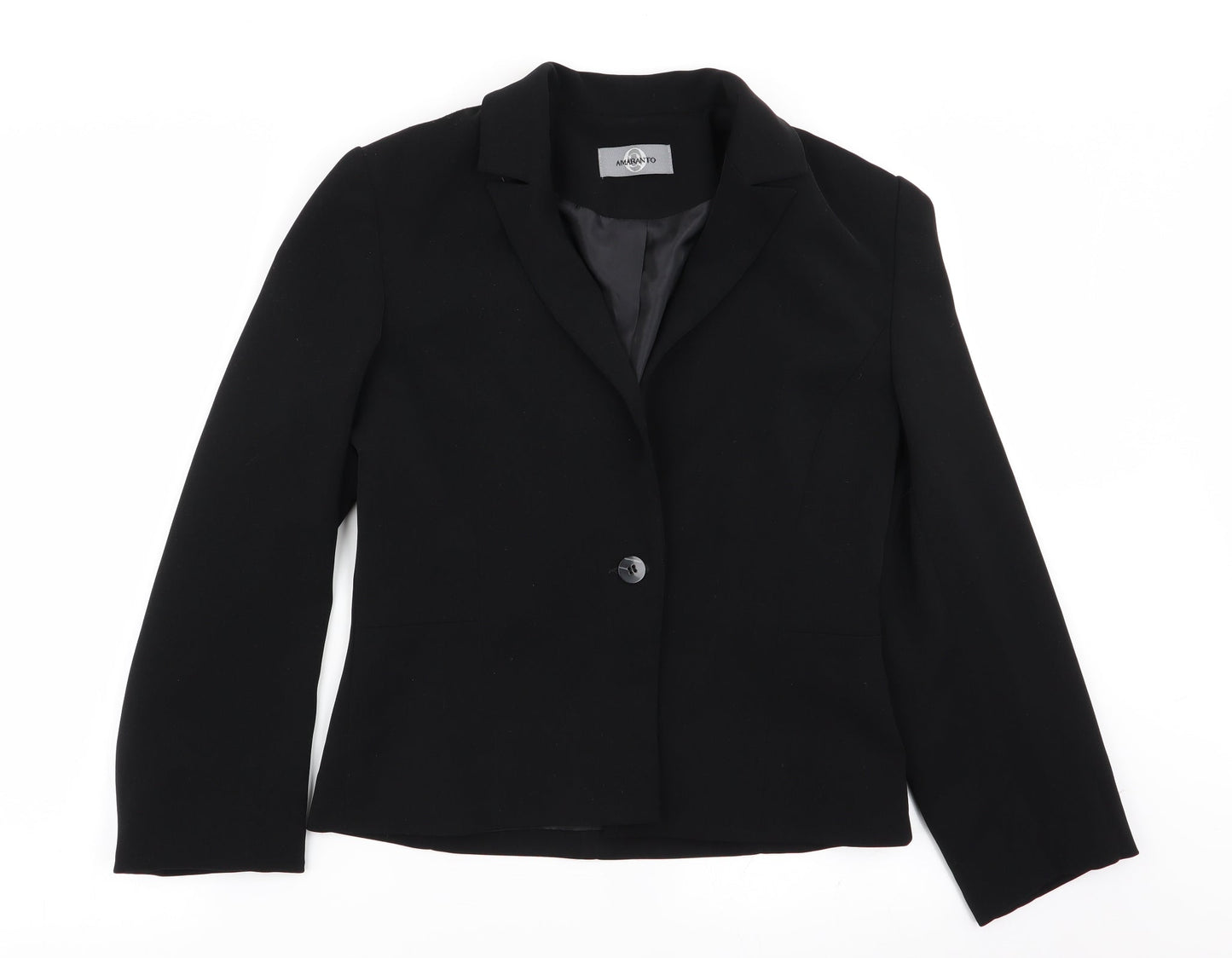 Womens UK Size 10 AMARANTO Regular Black Blazer