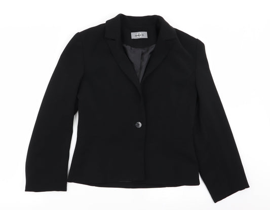 Womens UK Size 10 AMARANTO Regular Black Blazer