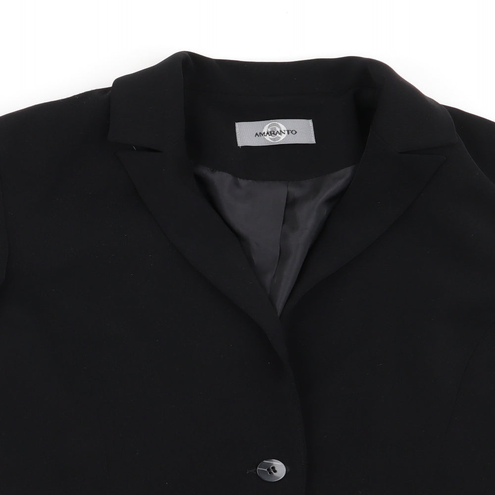 Womens UK Size 10 AMARANTO Regular Black Blazer