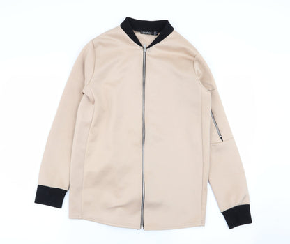 Boohoo Womens Beige   Full Zip Jumper Size 8