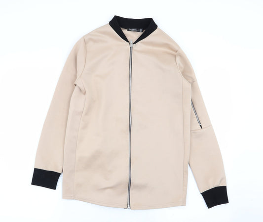 Boohoo Womens Beige   Full Zip Jumper Size 8