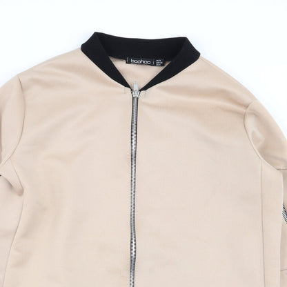 Boohoo Womens Beige   Full Zip Jumper Size 8