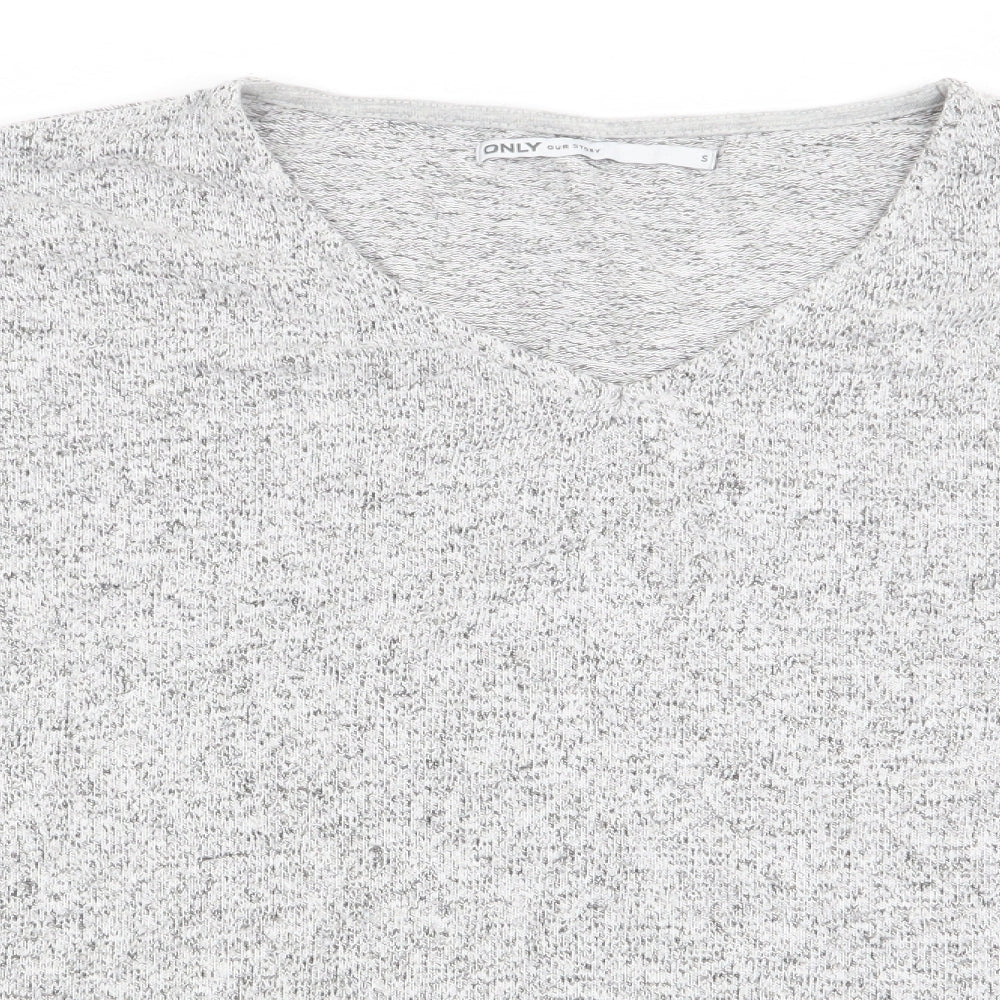 Womens UK Size S Only Grey Basic T-Shirt