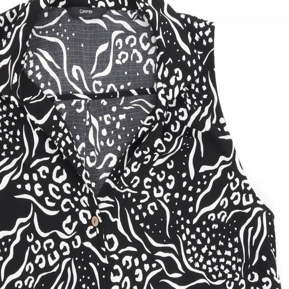 Womens UK Size 16 Asda George Black Basic Blouse