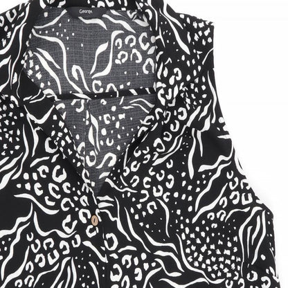 Womens UK Size 16 Asda George Black Basic Blouse