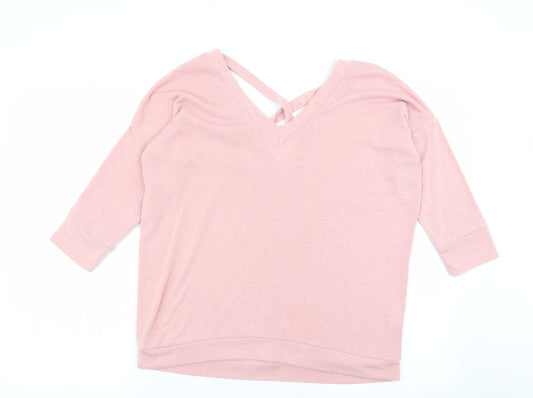 Womens UK Size 10 River Island Pink Pullover Jumper