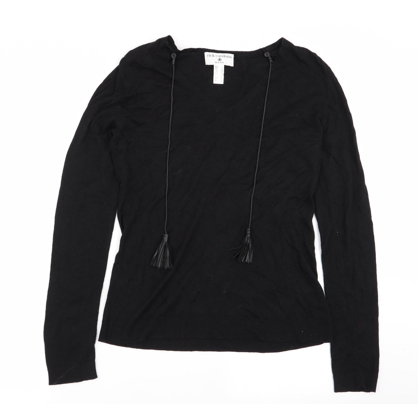 Womens UK Size 12 Rick Cardona Black Pullover Jumper
