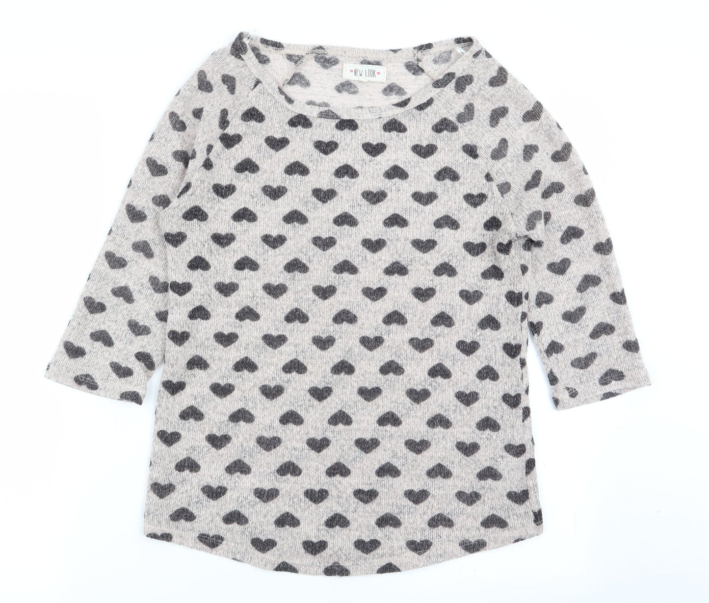 Womens UK Size 12 New Look Beige Basic T-Shirt