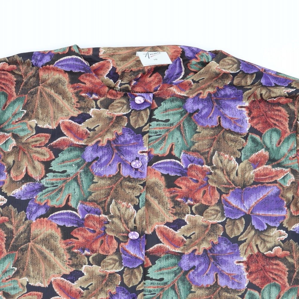 Womens UK Size 16 amari Multicoloured Basic Button-Up