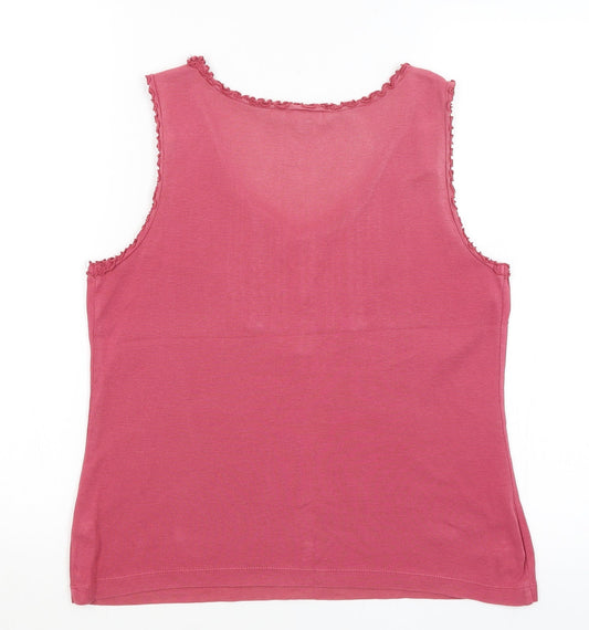 Womens UK Size 14 Casual Club Pink Basic Tank