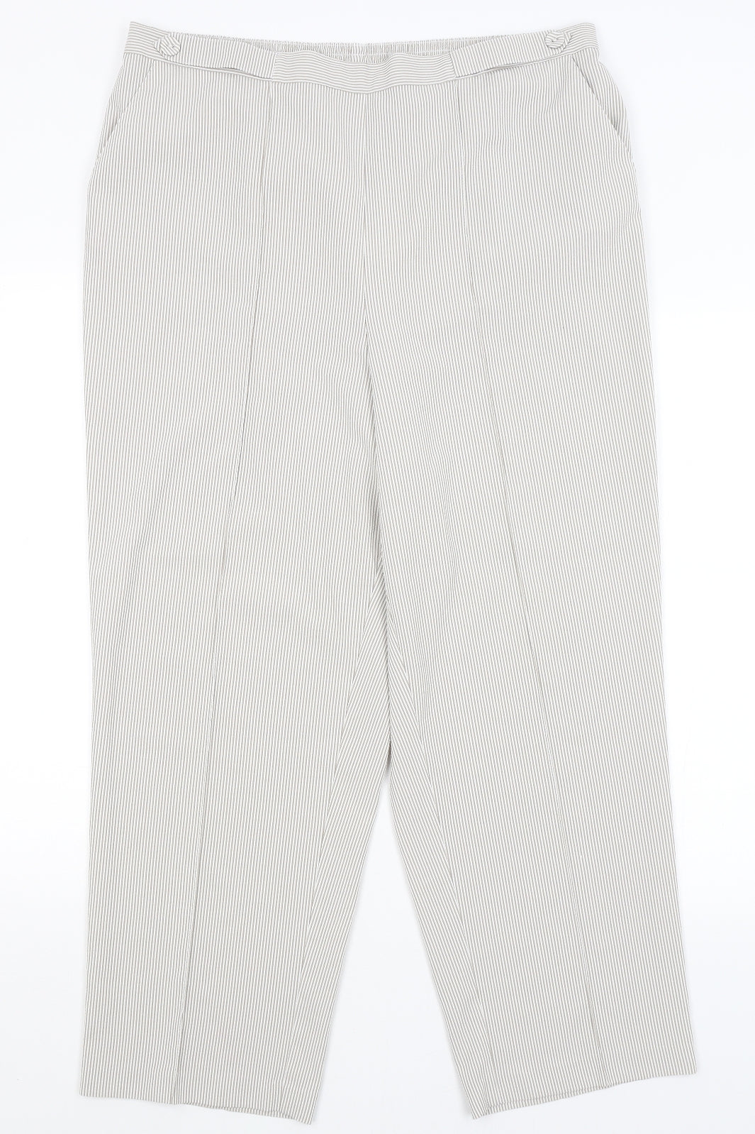 BM Womens Grey Striped  Trousers  Size 18 L27 in