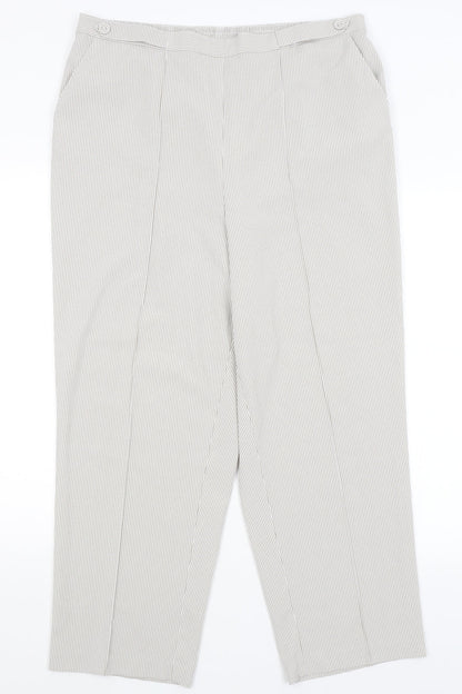BM Womens Grey Striped  Trousers  Size 18 L27 in