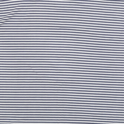 Avenue Womens White Striped  Basic T-Shirt Size 8