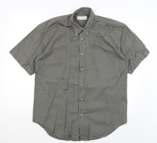 Mens UK Size M Best Basics Green  Button-Up Short Sleeve Casual Shirt