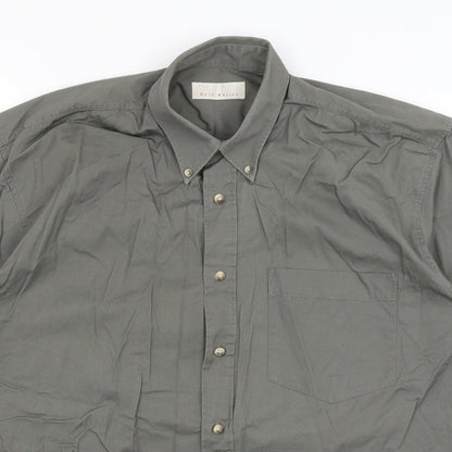 Mens UK Size M Best Basics Green  Button-Up Short Sleeve Casual Shirt