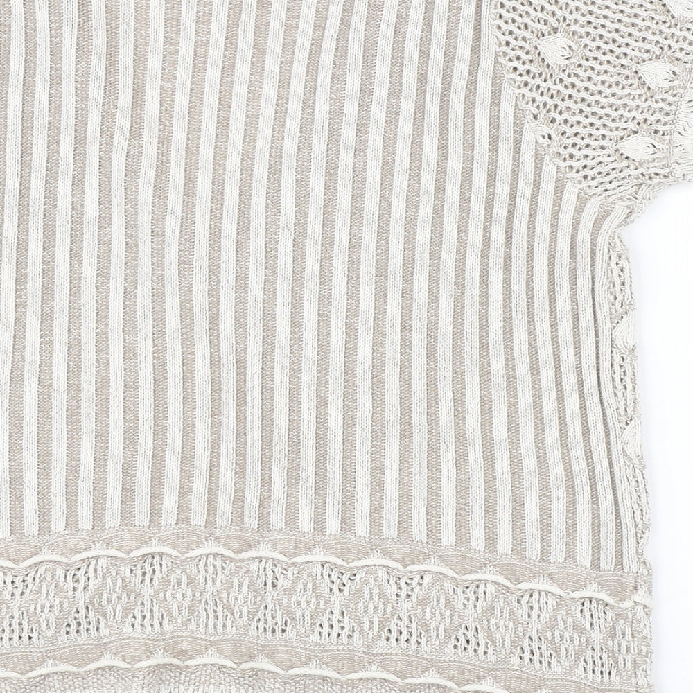 Womens UK Size L BM Beige Cardigan Jumper