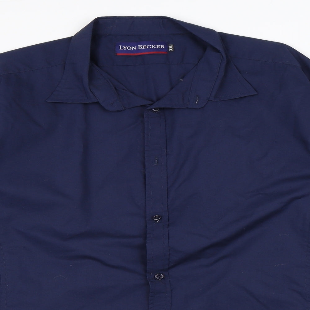 Mens UK Size 2XL Lyon Becker Blue  Button-Up Long Sleeve Casual Shirt