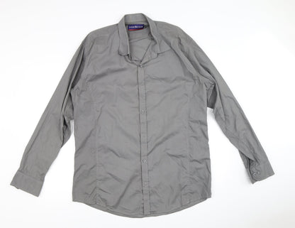Mens UK Size 2XL Lyon Becker Grey  Button-Up Long Sleeve Casual Shirt