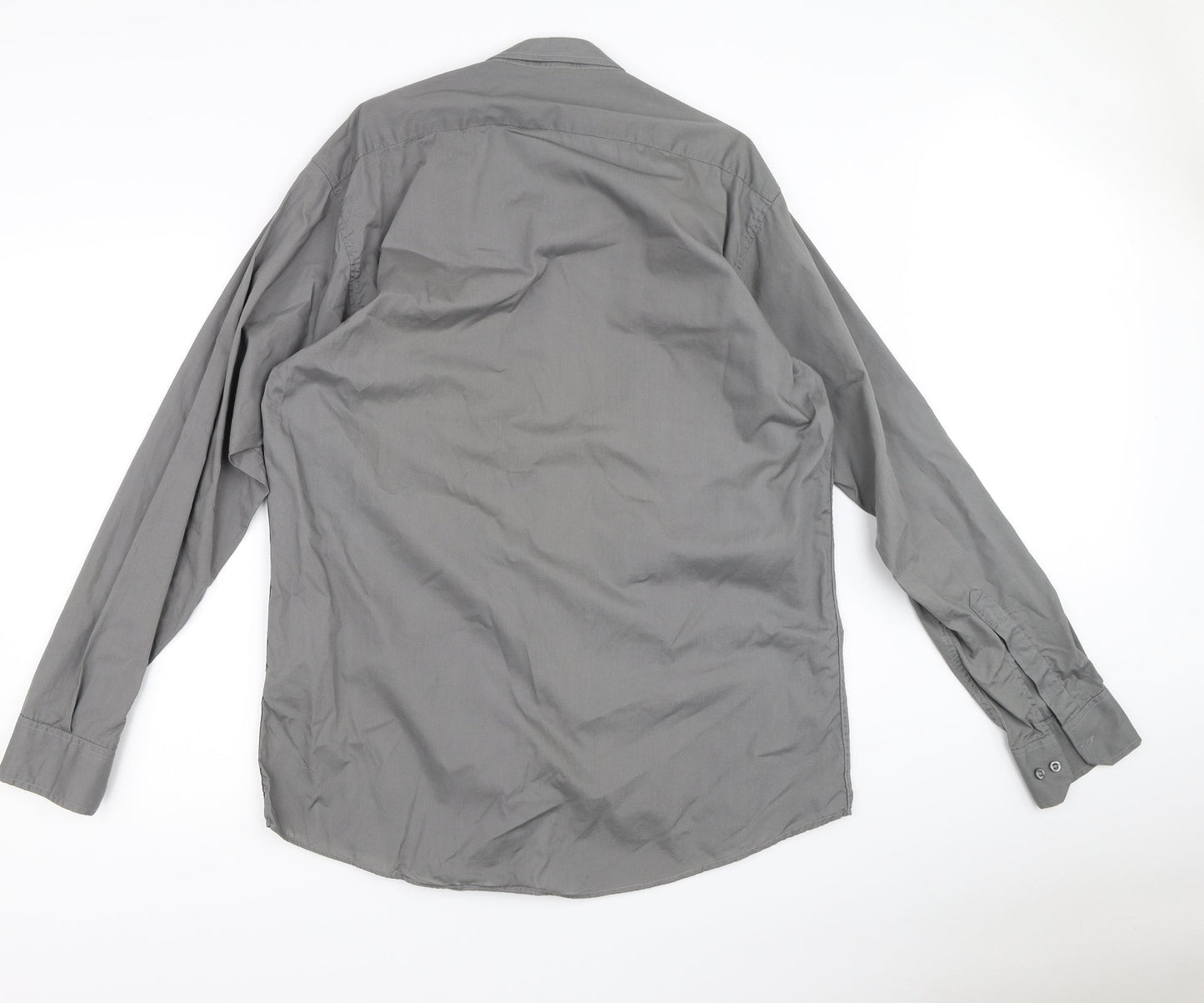 Mens UK Size 2XL Lyon Becker Grey  Button-Up Long Sleeve Casual Shirt