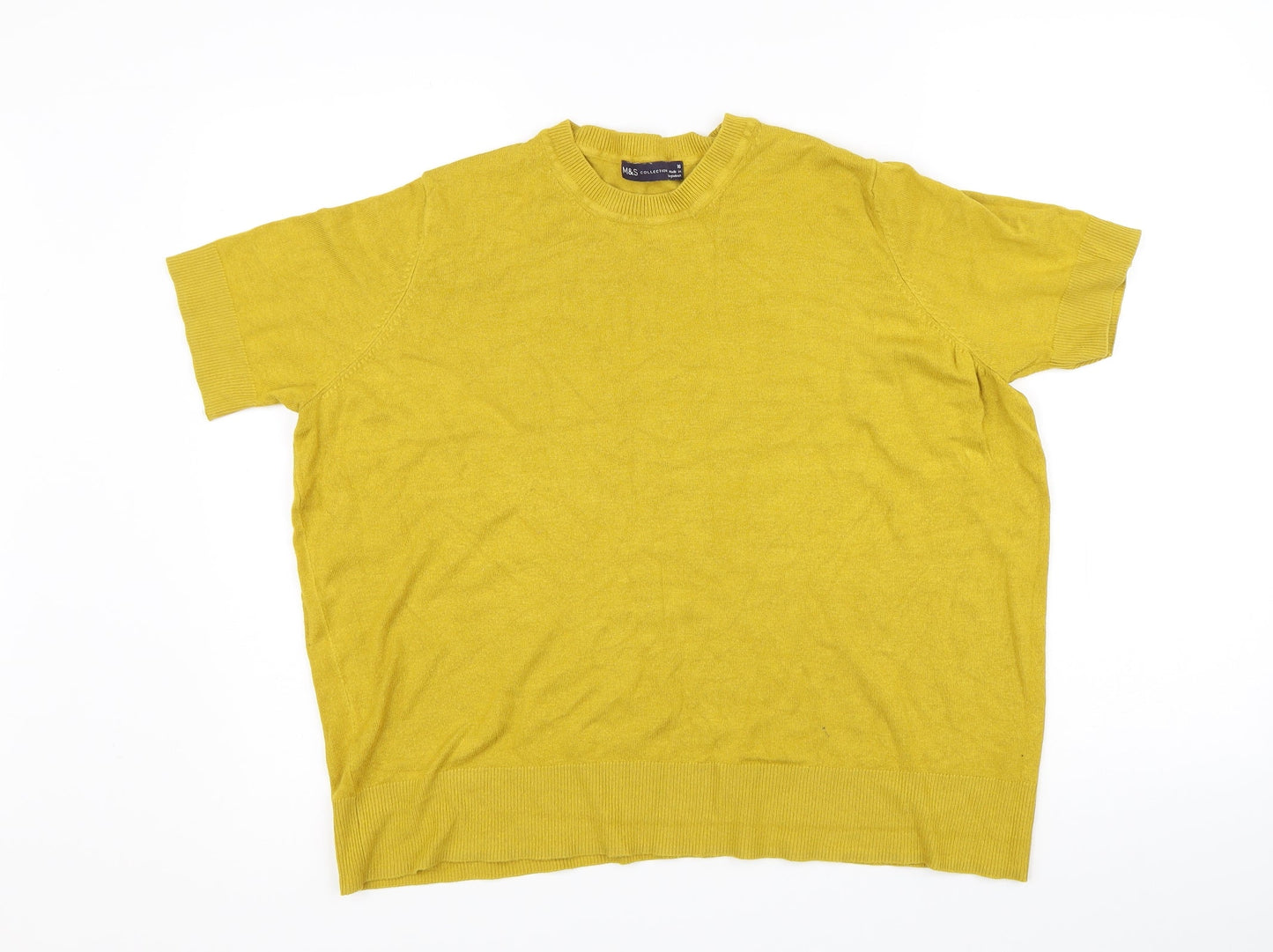 Womens UK Size 16 Marks and Spencer Yellow Pullover Jumper
