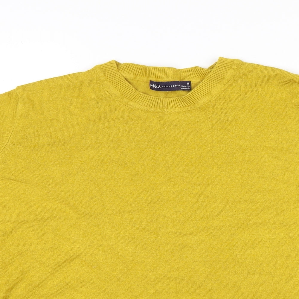 Womens UK Size 16 Marks and Spencer Yellow Pullover Jumper