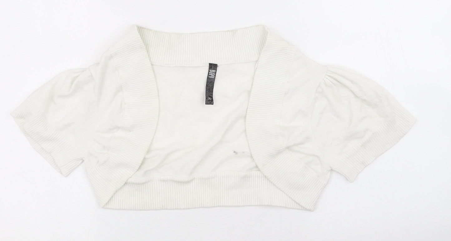 Womens UK Size 14 Bay White Cardigan Jumper