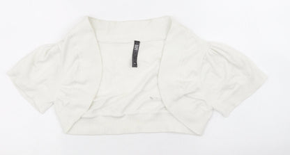 Womens UK Size 14 Bay White Cardigan Jumper