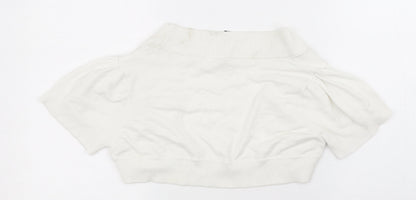 Womens UK Size 14 Bay White Cardigan Jumper