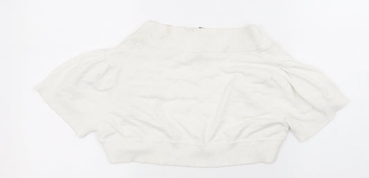 Bay Womens White   Cardigan Jumper Size 14
