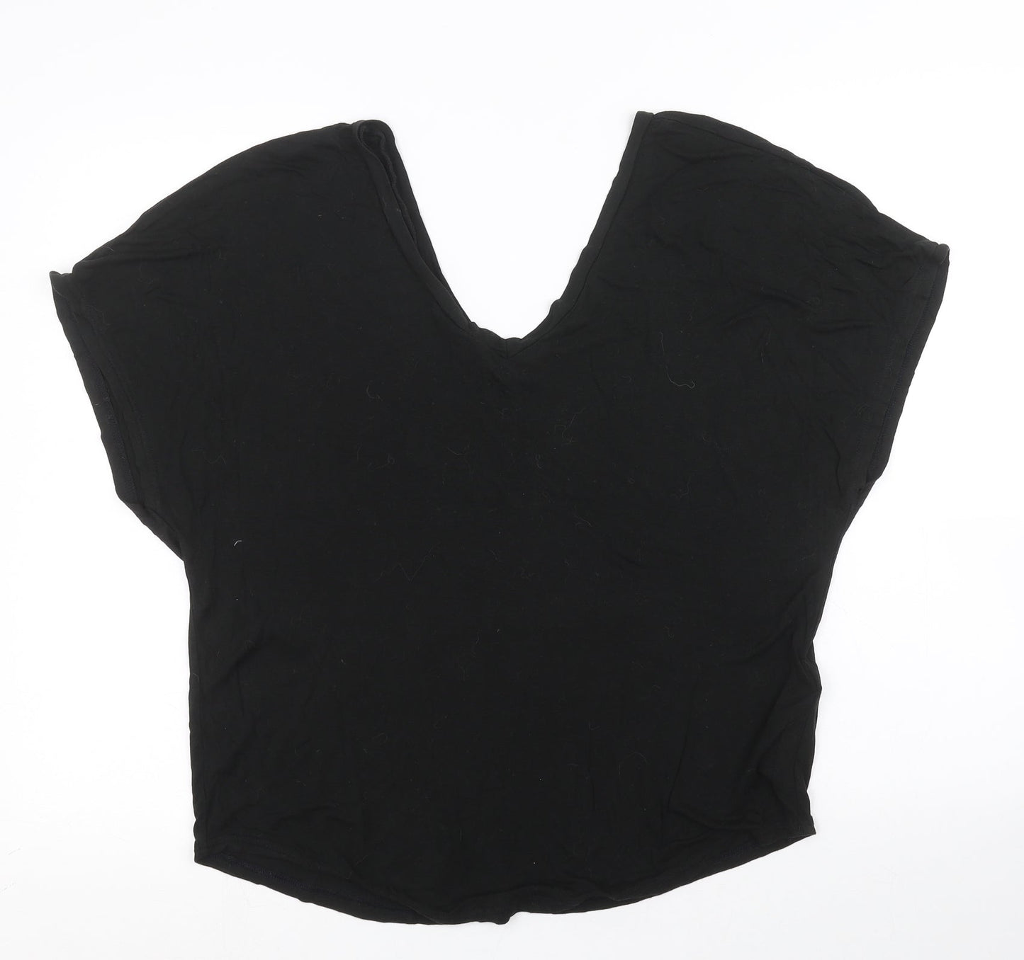 Womens UK Size 8 Topshop Black Basic Blouse