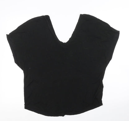 Womens UK Size 8 Topshop Black Basic Blouse