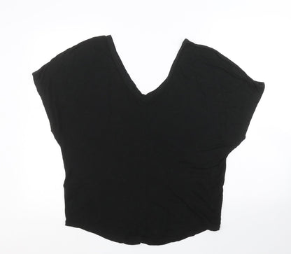 Womens UK Size 8 Topshop Black Basic Blouse