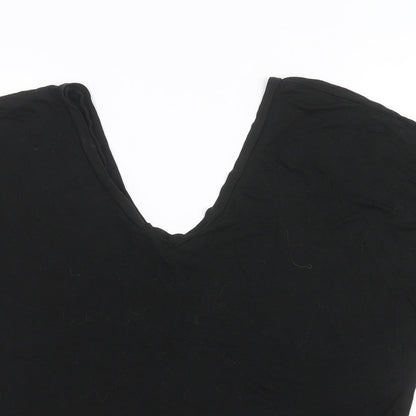 Womens UK Size 8 Topshop Black Basic Blouse