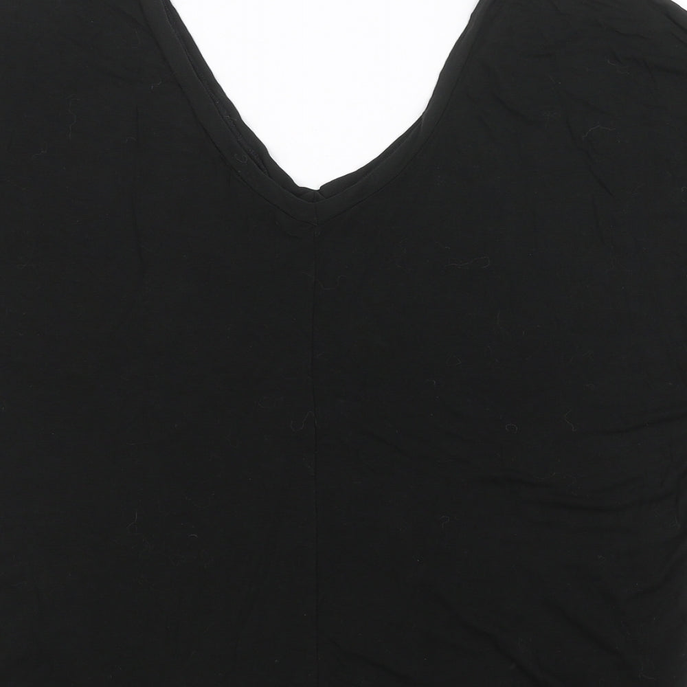Womens UK Size 8 Topshop Black Basic Blouse