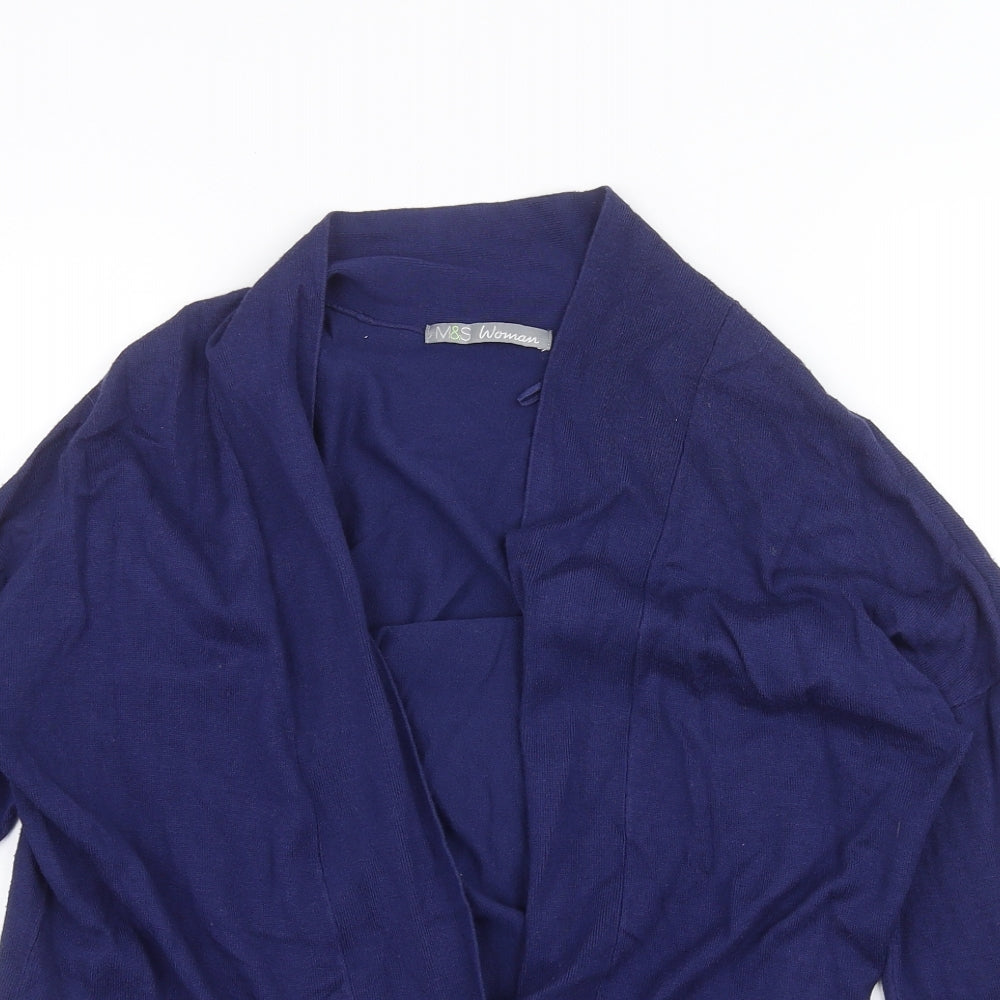 Womens UK Size M M&S Blue Cardigan Jumper