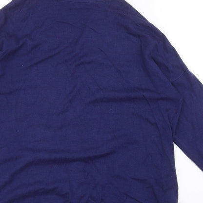 Womens UK Size M M&S Blue Cardigan Jumper