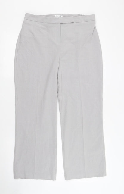 Womens UK Size 12 Berkertex Regular Fit Capri Grey Trousers