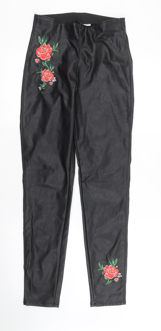 Womens UK Size 8 H&M Regular Fit Carrot Black Trousers