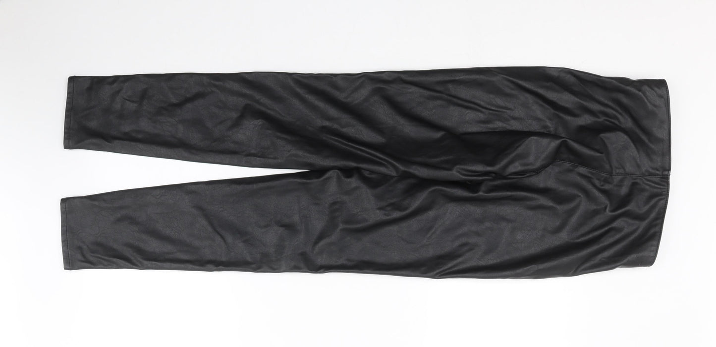 Womens UK Size 8 H&M Regular Fit Carrot Black Trousers