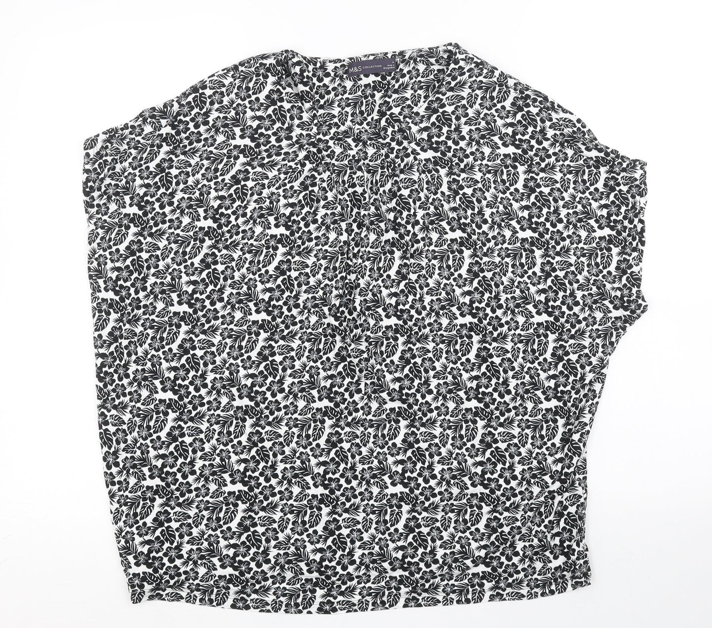 Womens UK Size 14 M&S Black Basic T-Shirt