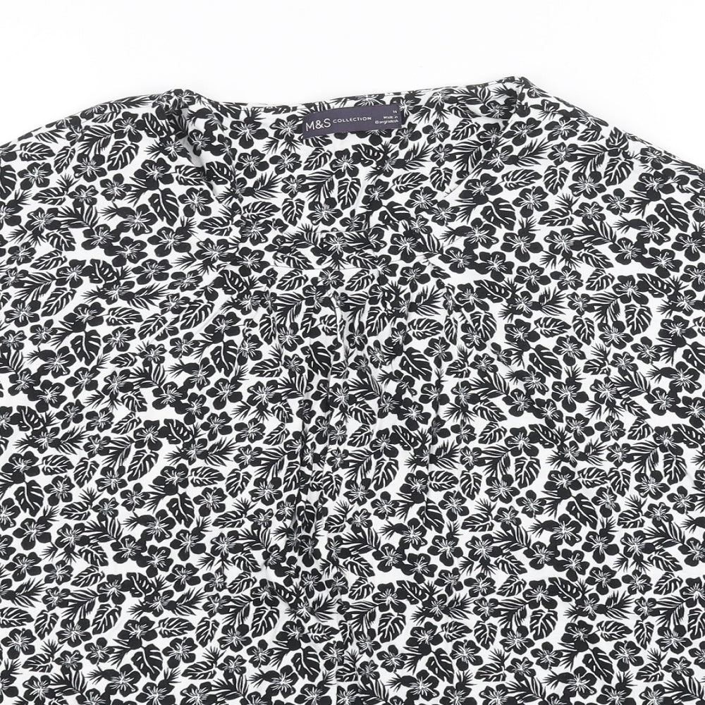 Womens UK Size 14 M&S Black Basic T-Shirt