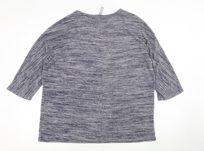Womens UK Size XL Preworn Blue Basic Blouse