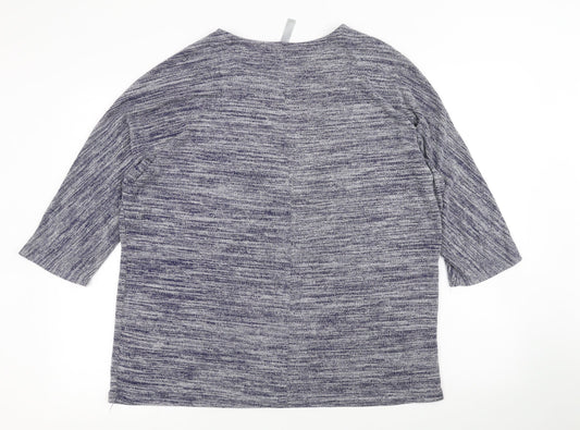Womens UK Size XL Preworn Blue Basic Blouse