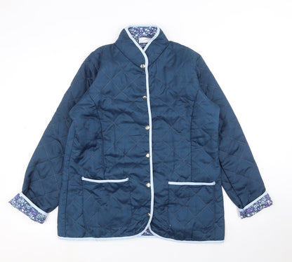 Natalie Andersen Womens Blue   Quilted Coat Size 14