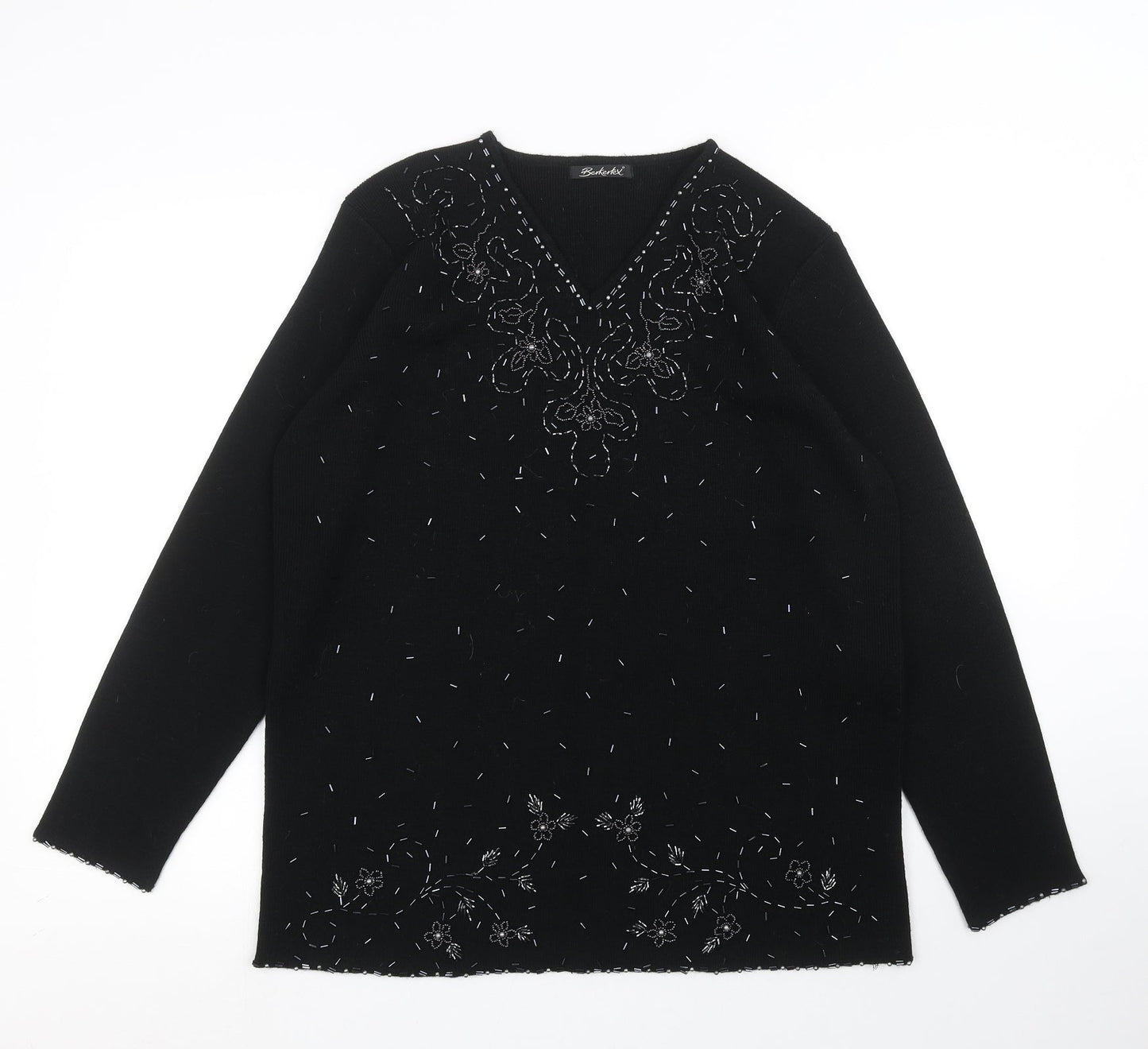 Womens UK Size 16 Berkertex Black Pullover Jumper