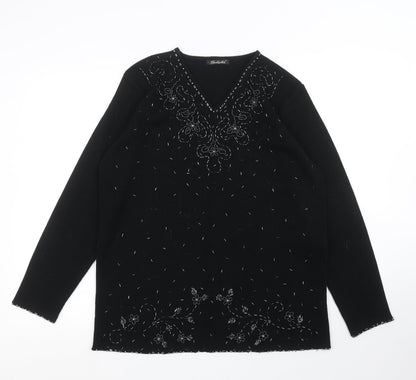 Womens UK Size 16 Berkertex Black Pullover Jumper