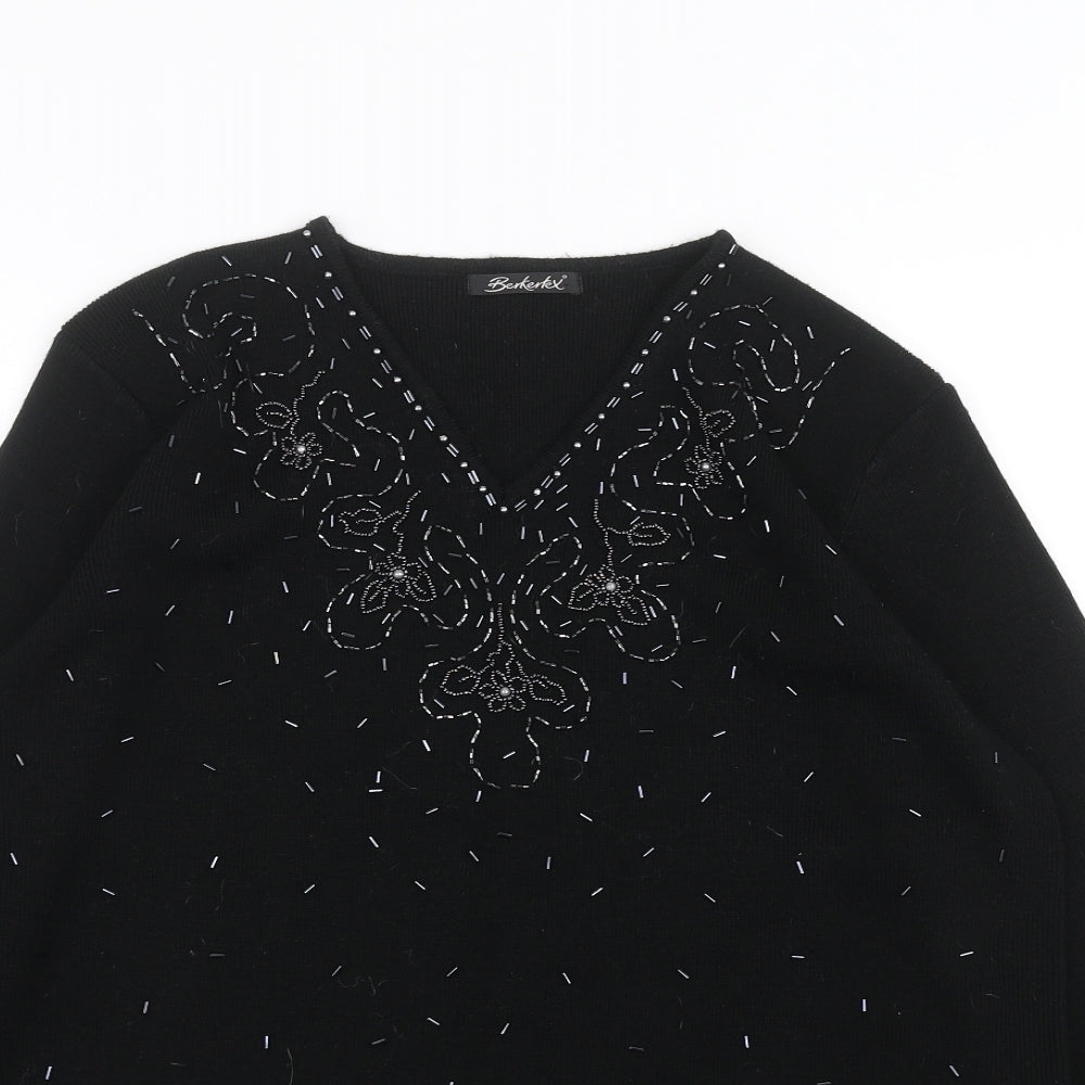 Womens UK Size 16 Berkertex Black Pullover Jumper