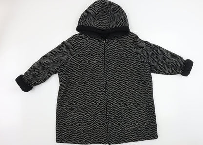 Bonmarché  Womens Black Geometric  Jacket Coat Size L