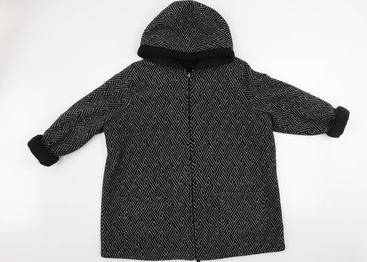Bonmarché  Womens Black Geometric  Jacket Coat Size L
