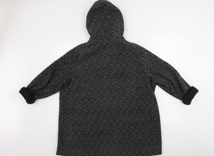 Bonmarché  Womens Black Geometric  Jacket Coat Size L